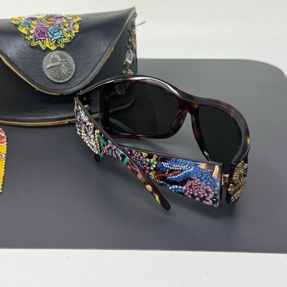 Ed Hardy Snakes And Horses Sunglasses  EHS046 with Original Case Excellent